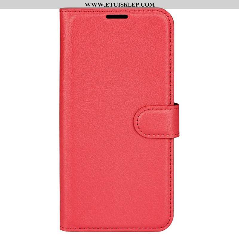 Etui Folio do Moto G73 5G Klasyczny Efekt Skóry Liczi